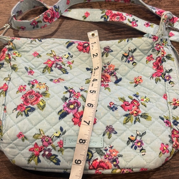 Vera Bradley Blue and Pink Crossbody Bag Quilted Floral - Picture 5 of 9